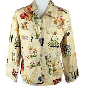 Anne Carson Vintage Shacket Shopping Bags and Shoes  SZ P/M Cottagecore Grandma
